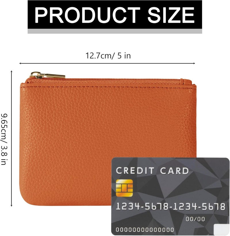 Chelmon PU Leather Coin Purse Pouch Change Holder Small With Zipper for Men Women 2 PCS Set (Black&Brown) - Image 5